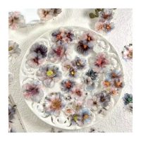 Scrapbooking kvetinové samolepky - Růžovo fialové, 20 kusů