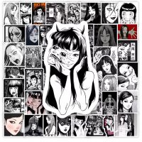 Scrapbooking samolepky Junji Ito Tomie - 60 kusov