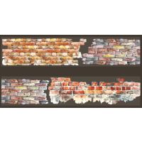 Scrapbooking plastové Washi pásky s motivem kamenné zdi - Barevná, 2 metry