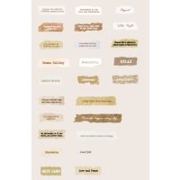 Scrapbooking textové samolepky - Odstíny hnedé, 50 kusů