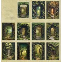 Scrapbooking blok dekoratívnych papierov - Tajomné dvere, 20 kusov