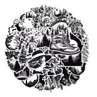 Scrapbooking čiernobiele samolepky - 50 kusov