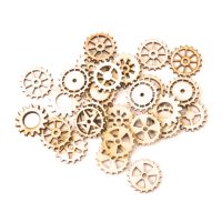 Scrapbooking drevená ozdoba - Ozubená kolečka, 50 kusov