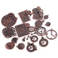 Scrapbooking kovové steampunk dekorácie - Antique Copper plated, 20 kusov