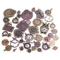 Scrapbooking kovové steampunk dekorácie - Antique sada, 40 kusov