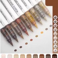 Scrapbooking akrylové brush peny - Maillard série, 9 kusů