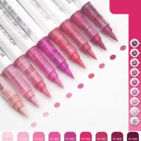 Scrapbooking akrylové brush peny - Růžová série, 9 kusů