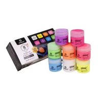 Scrapbooking neonové akrylové farby - Sada, 8 kusov