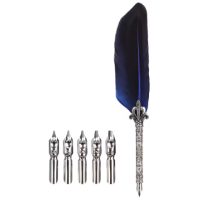 Scrapbooking súprava písacieho perá a náhradných hrotov - Kráľovsky modré