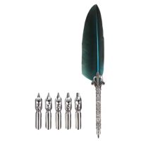 Scrapbooking sada písacieho brka a náhradných hrotov - Tmavo zelené