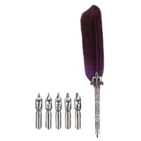 Scrapbooking sada písacieho brka a náhradných hrotov - Hnedé