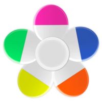 Scrapbooking zvýrazňovač a spinner - 5 v 1, sýte farby