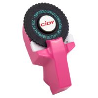 Scrapbooking štítková raznica s príslušenstvom - Ružová, dve pásky