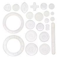 Scrapbooking sada šablon na kreslenie - 21 kusov, priesvitné