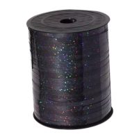 Scrapbooking tenká třpytivá stuha - Černá, 460 metrov