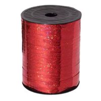 Scrapbooking tenká třpytivá stuha - Červená, 460 metrov