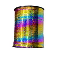 Scrapbooking tenká trpytivá stuha - Duhová, 460 metrov