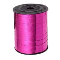 Scrapbooking tenká trpytivá stuha - Tmavě růžová, 460 metrov