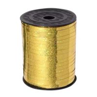 Scrapbooking tenká trpytivá stuha - Zlatá, 460 metrov