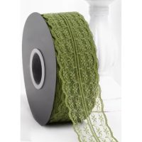 Scrapbooking široká krajka - Zelená, 45 metrov