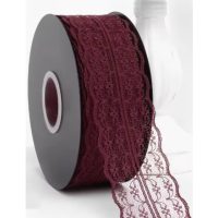 Scrapbooking široká krajka - Vínová, 45 metrov