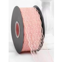 Scrapbooking široká krajka - Svetlo ružová, 45 metrov
