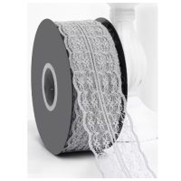 Scrapbooking široká krajka - Svetlo šedá, 45 metrov
