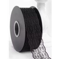 Scrapbooking široká krajka - čierna, 45 metrov