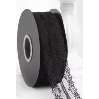 Scrapbooking krajka - čierna, 45 metrov