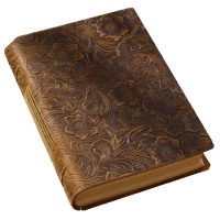 Scrapbooking denník s koženými doskami - Hnedý, vzorovaný