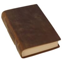 Scrapbooking denník s koženými doskami - Hnedý