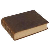 Scrapbooking široký denník s koženými doskami - Hnedý