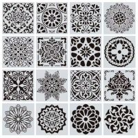 Scrapbooking sada šablón na kreslenie - Vzor mandala, 16 kusov