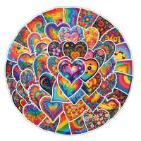 Scrapbooking samolepky - Dúhové srdiečka, 50 kusov