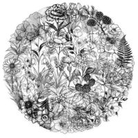 Scrapbooking samolepky - Čiernobiele kvety, 50 kusov