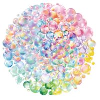 Scrapbooking samolepky - Farebné bubliny, 50 kusov