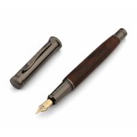 Scrapbooking drevené inkoustové plnicie pero - Hnedo černé