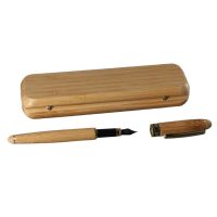 Scrapbooking bambusové plnicí pero s pouzdrem - Svetlá hnedá