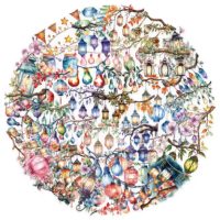 Scrapbooking samolepky - Lampióny, 50 kusov