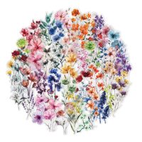 Scrapbooking samolepky - Farebné kvety, 50 kusov