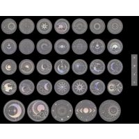 Scrapbooking samolepky - Strieborné vesmírne, 70 kusů