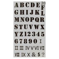 Scrapbooking šablóna na kreslenie - Abeceda a číslice