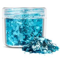 Scrapbooking dekoratívne vložky z metalickej fólie - Svetle modrá, JB10