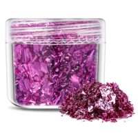 Scrapbooking dekoratívne vložky z metalickej fólie - Fialovo ružová, JB17