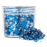 Scrapbooking dekoratívne vložky z metalickej fólie - Modro strieborná, JB26