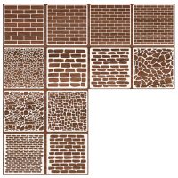 Scrapbooking sada šablon na kreslenie - Mix textúr, 12 kusov