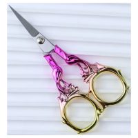 Scrapbooking kovové nůžky s fénixem - Fialovo zlaté