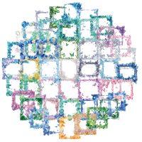 Scrapbooking samolepky - Krystalové rámčeky s motýlikmi, 110 kusů