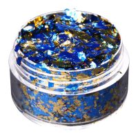 Scrapbooking dekoratívne vložky z metalickej fólie - Modro zlatá, JB77