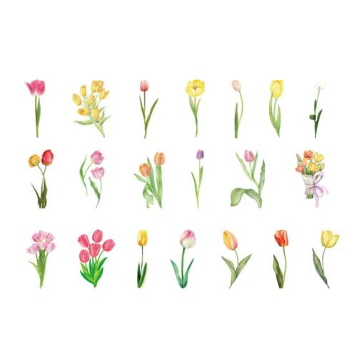 Foto - Scrapbooking samolepky - Tulipány 02, 40 kusov